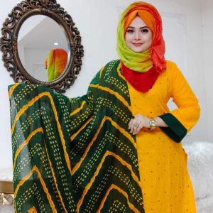 তুলা তিন পিসি প্রিন্ট (কোড: 4877)